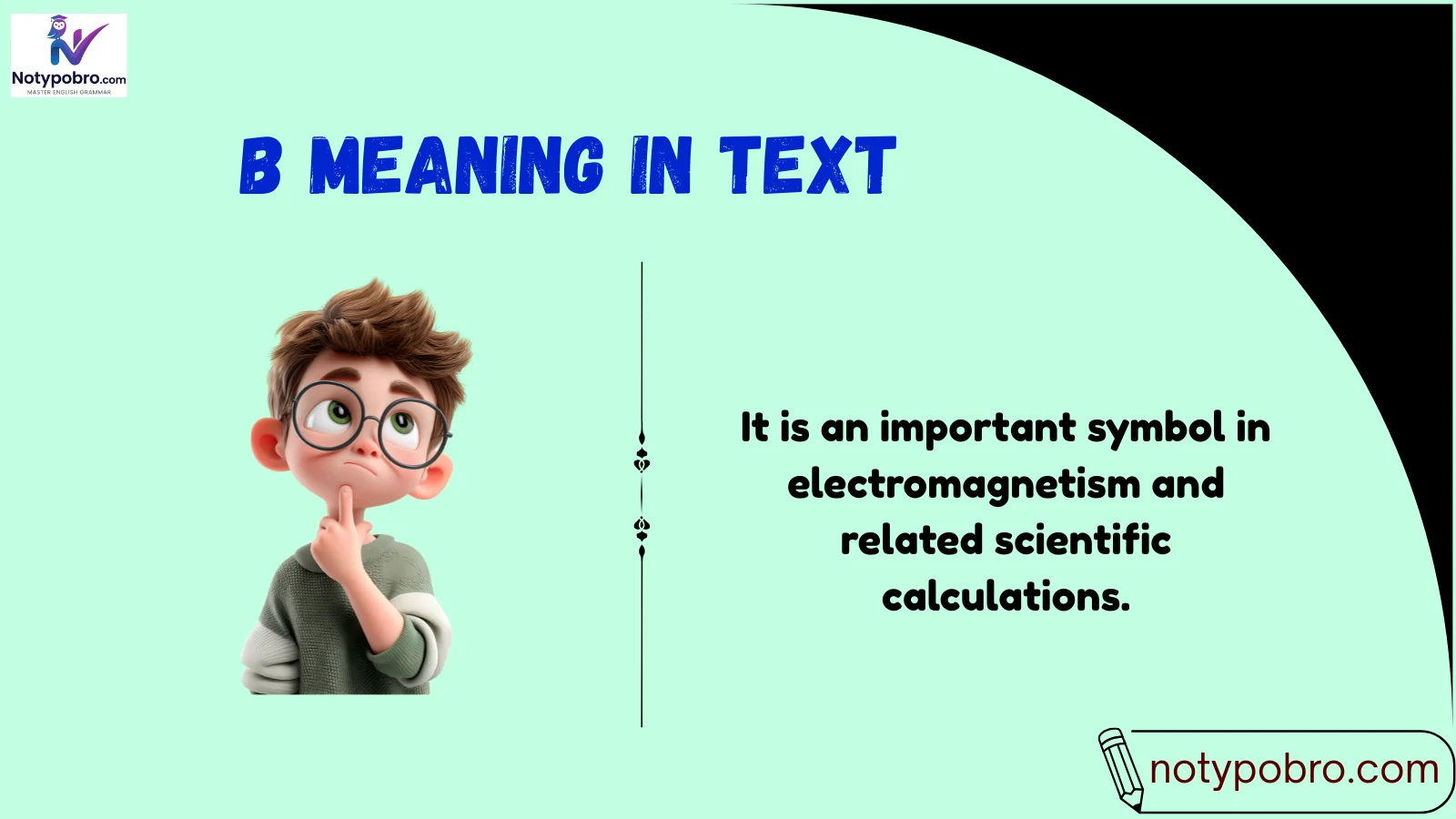 b meaning in text