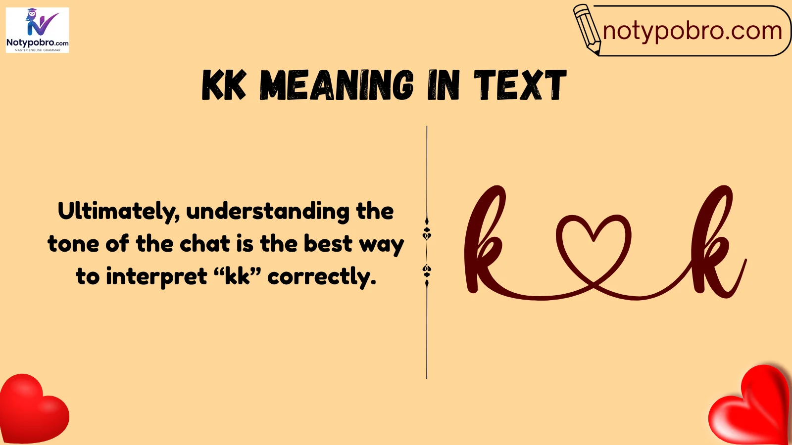 kk meaning in text