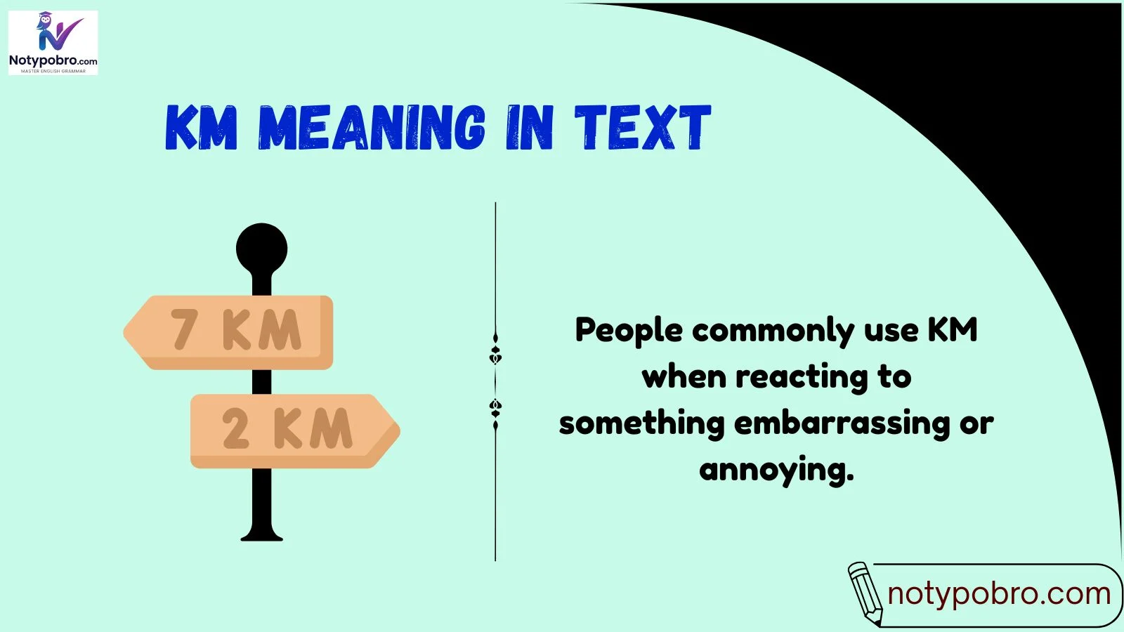 km meaning in text