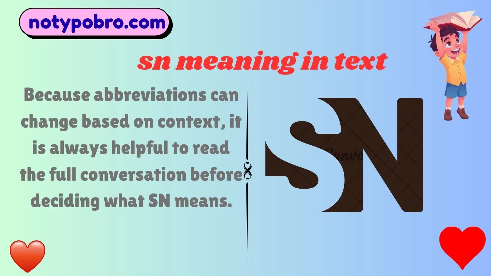 sn meaning in text