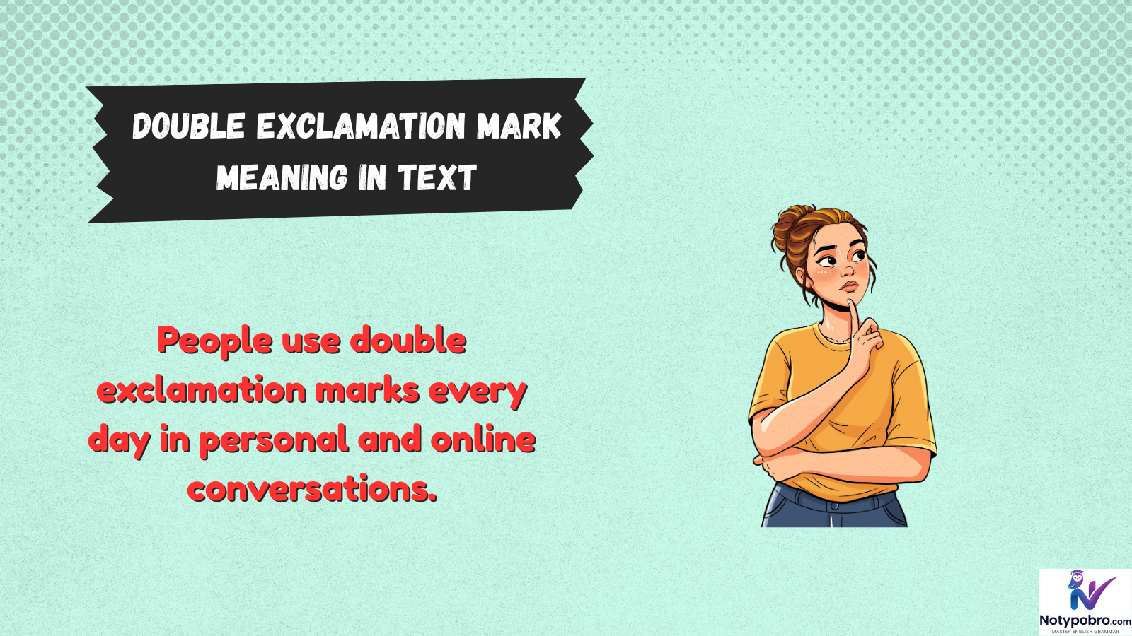 double exclamation mark meaning in text
