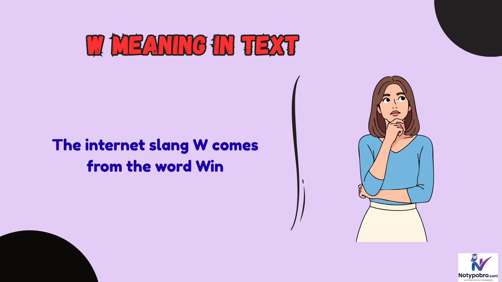 w meaning in text